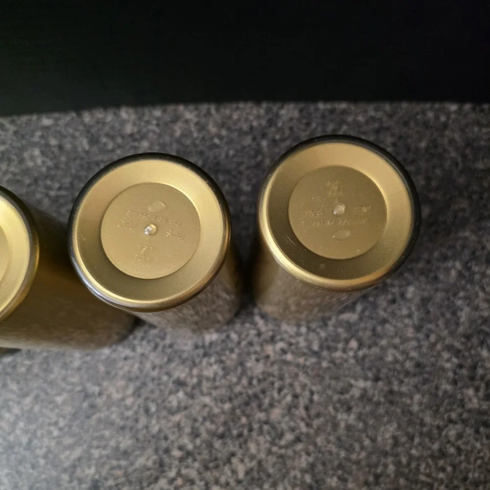 Vintage MCM NFC Gold Black Wildlife Insulated Tumblers Set‎ of 6 Made in USA